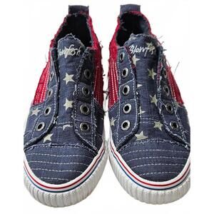 Blowfish Women's Red White & Blue Slip-On Canvas Sneakers‎ Size 8.5